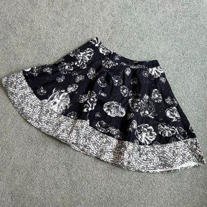 - Prabal Gurung For Target Black Floral Circle Skate Skirt US 6    - O1375